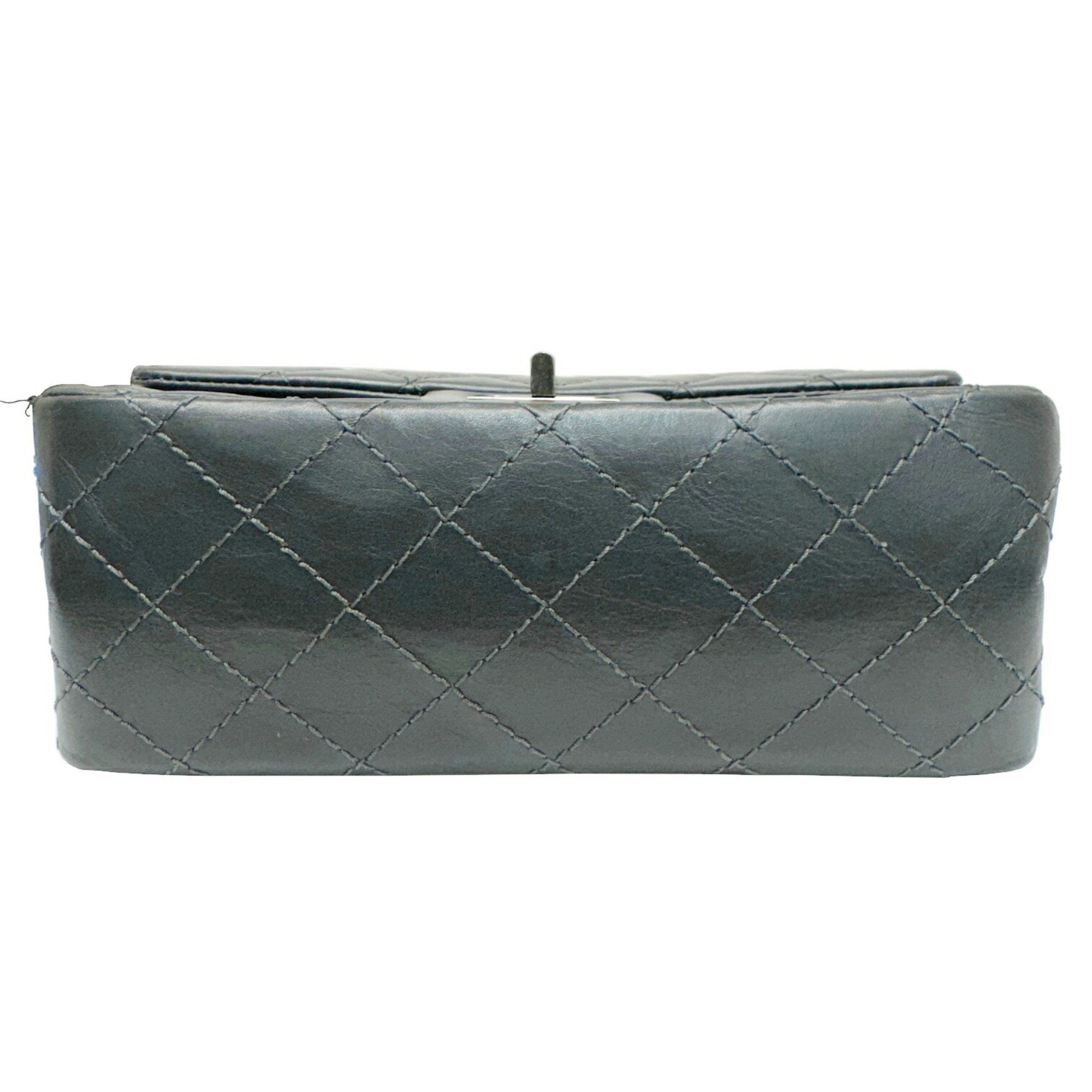 Chanel Dark Gray Leather Shoulder Bag