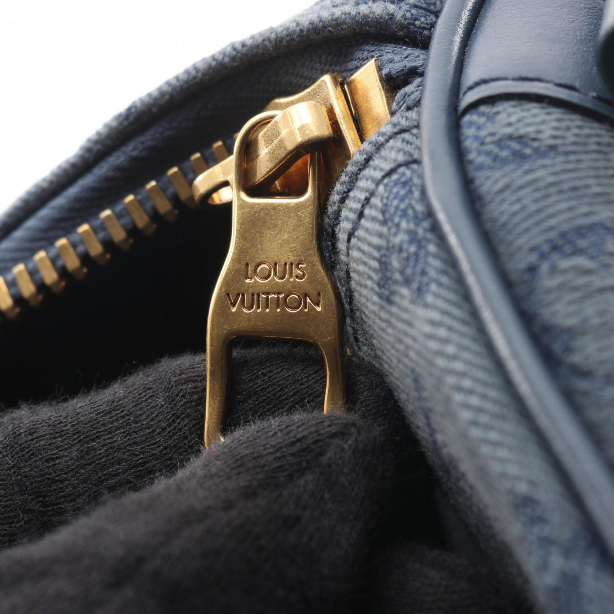 Louis Vuitton Navy Monogram Denim Boston Bag Handbag