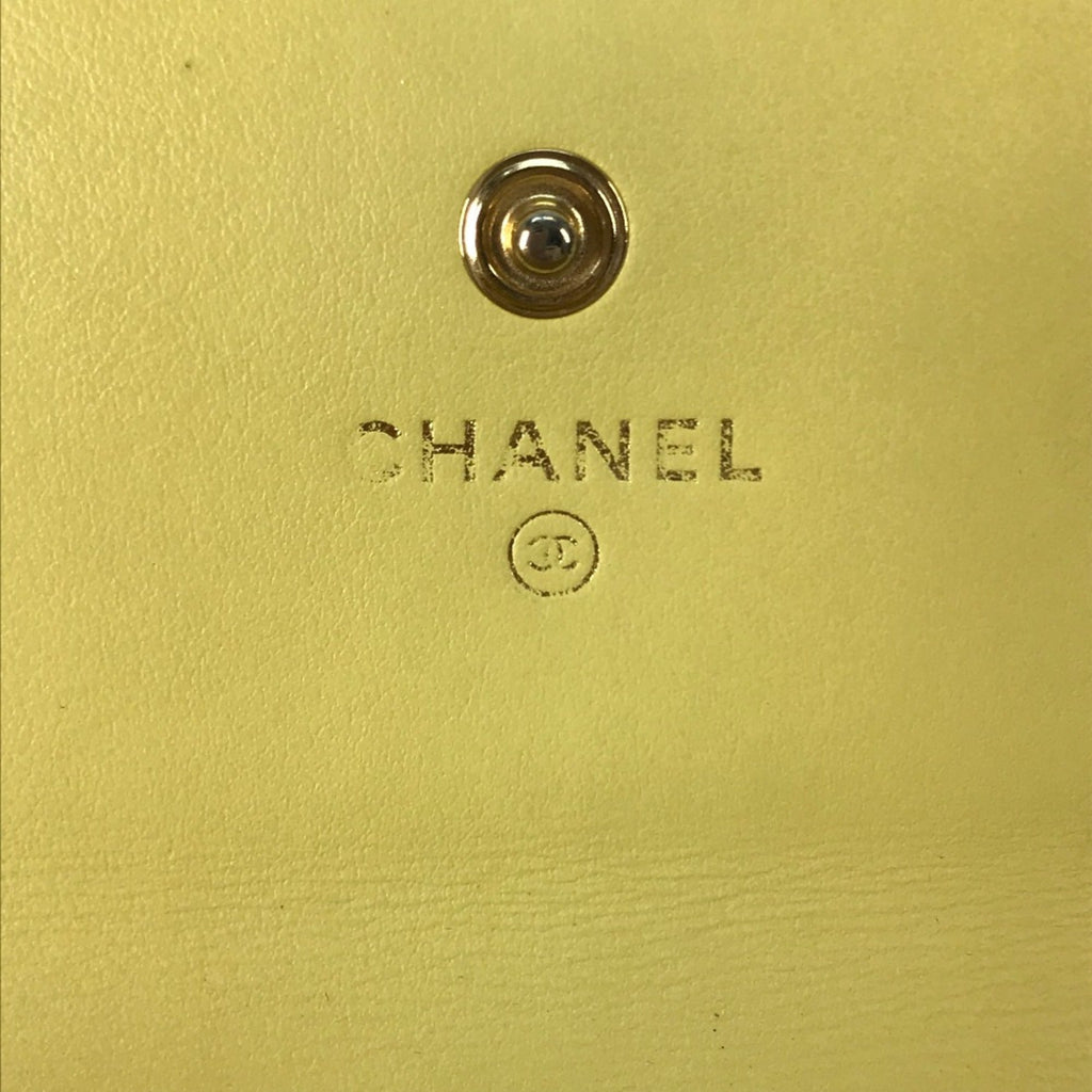 Chanel Yellow Leather Long Wallet (Bi-Fold)