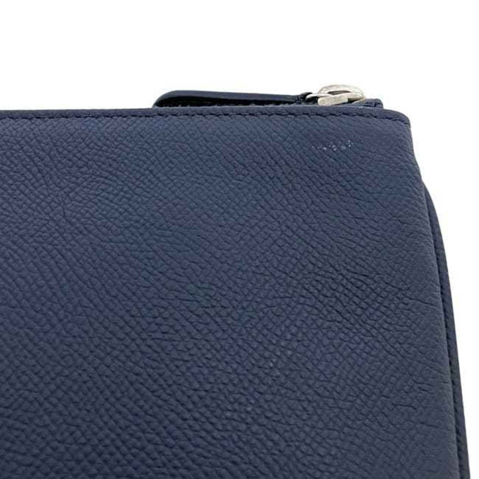 Balenciaga Navy Leather Clutch Bag Pouch