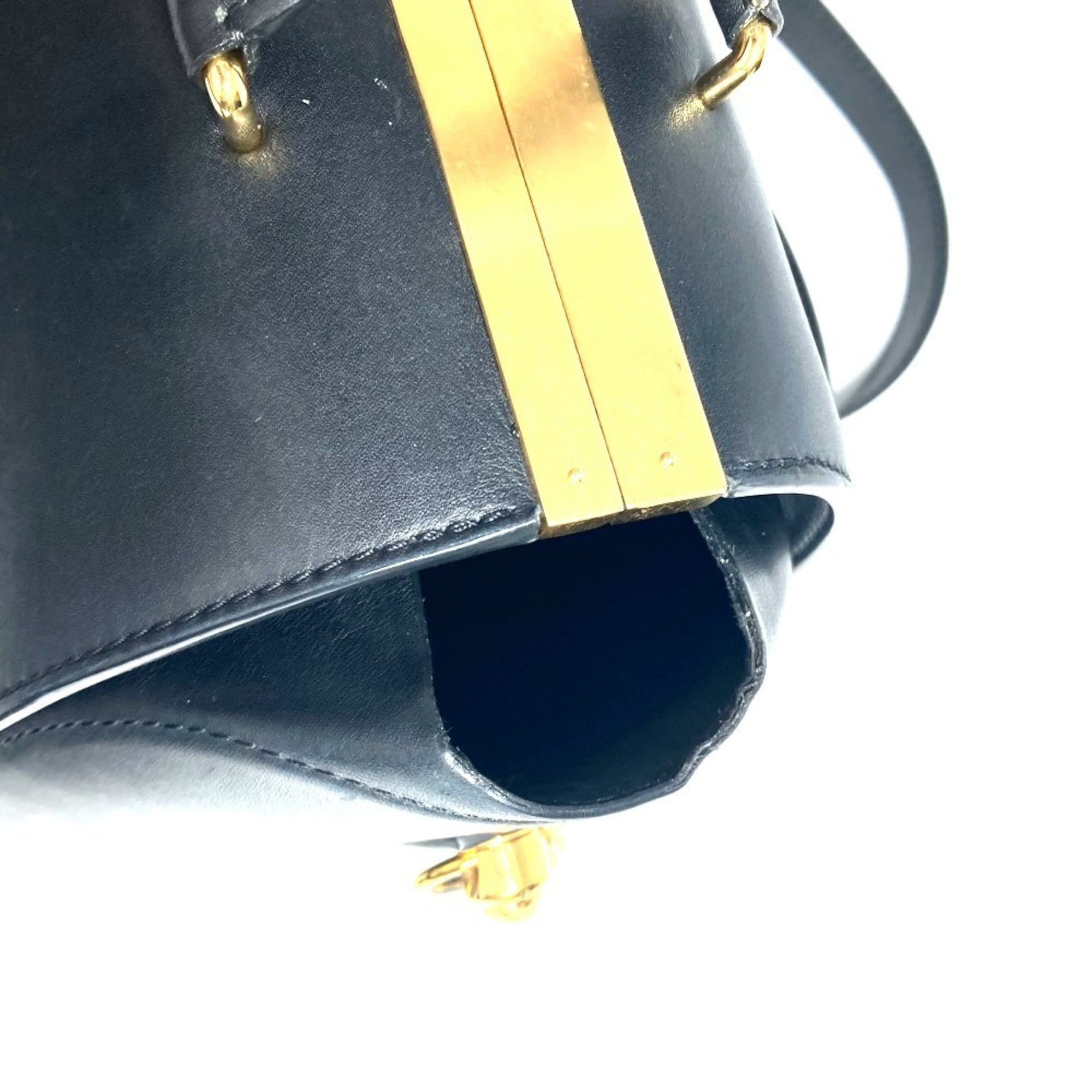Louis Vuitton Black Leather Handbag Shoulder Bag