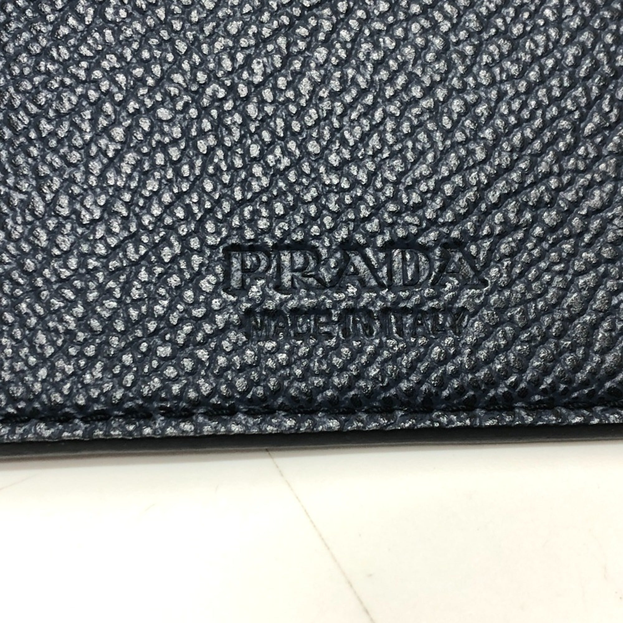 Prada Blue Leather Long Wallet (Bi-Fold)