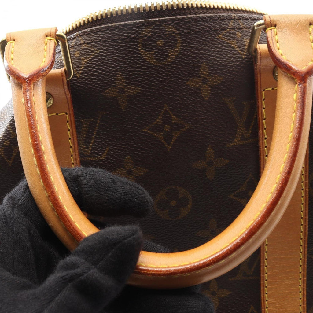 Louis Vuitton Brown Coated Canvas Leather Monogram Boston Bag