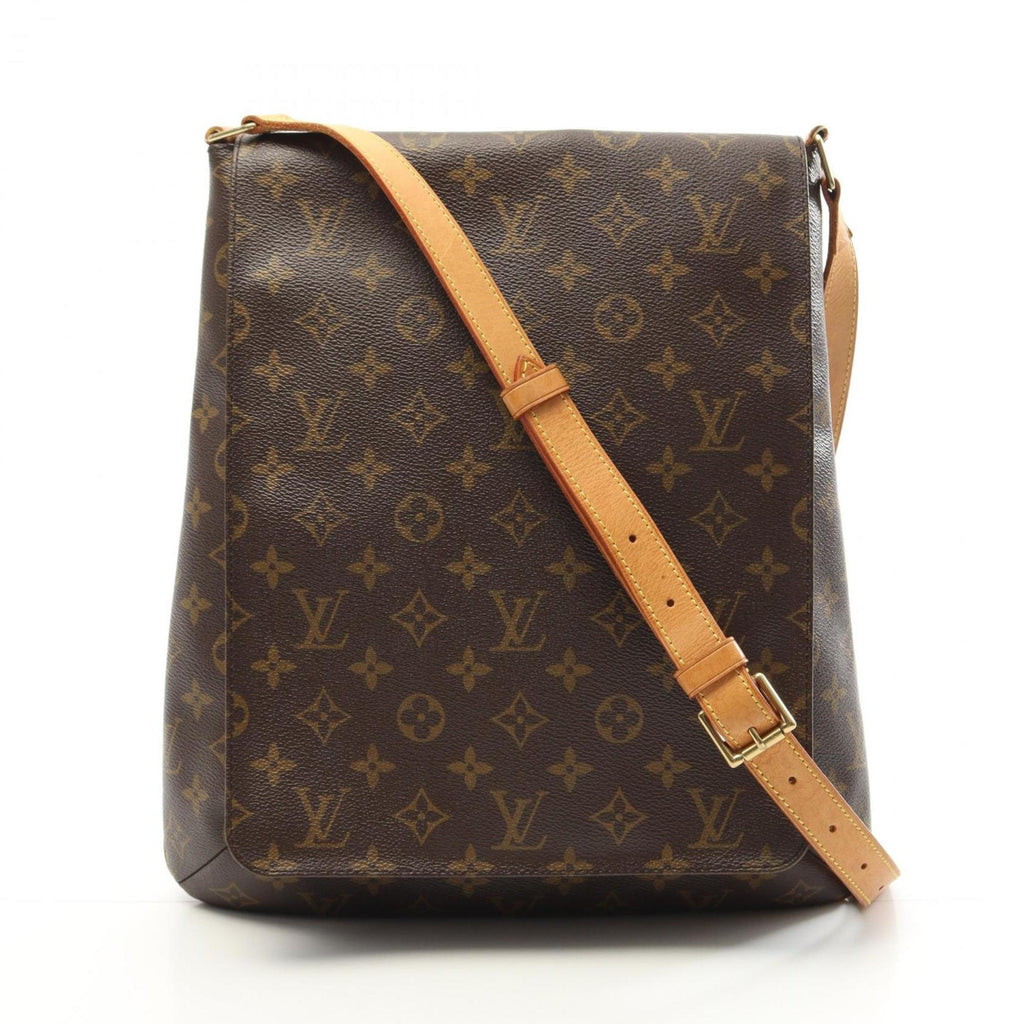 Louis Vuitton Brown Coated Canvas Leather Shoulder Bag