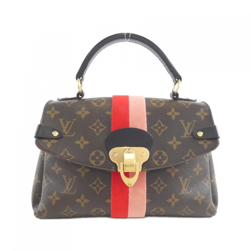 Louis Vuitton Coquelicots Marron Peche Coated Canvas Handbag