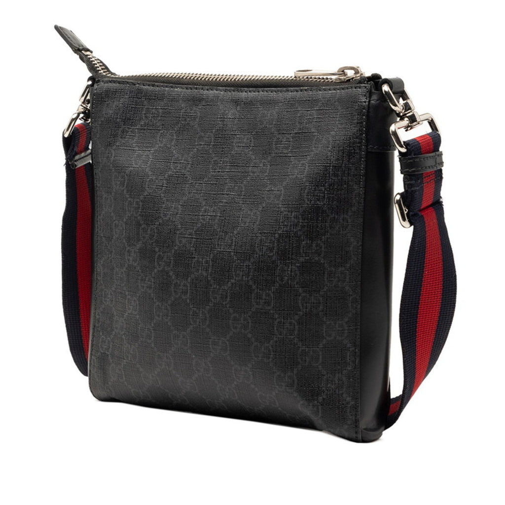 Gucci Black Gray Gg Supreme Shoulder Bag (Pre-Owned)