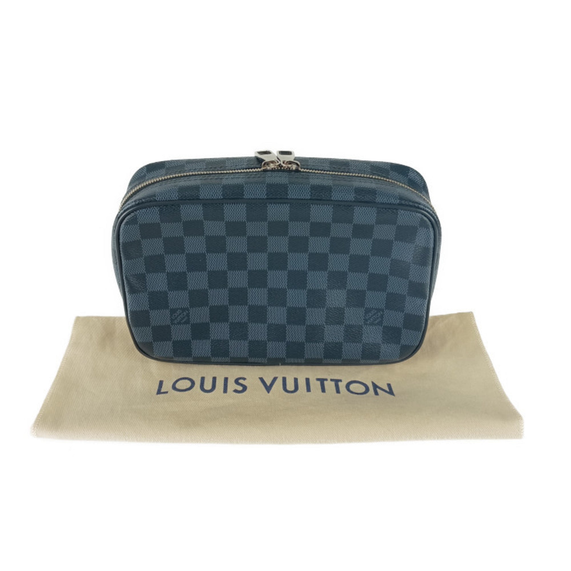 Louis Vuitton Damier Cobalt Navy Canvas Clutch Bag Pouch