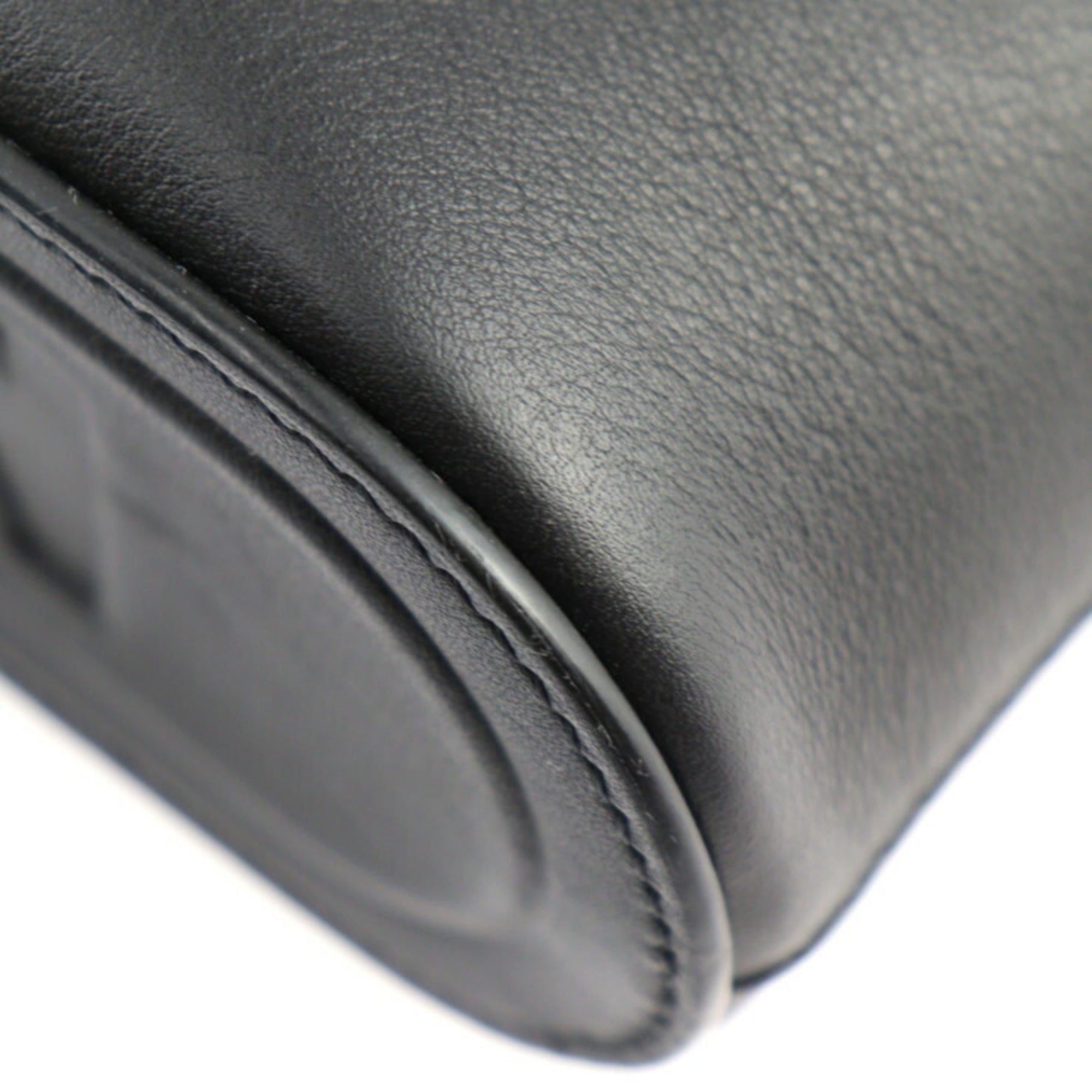 Louis Vuitton Black Leather Clutch Bag