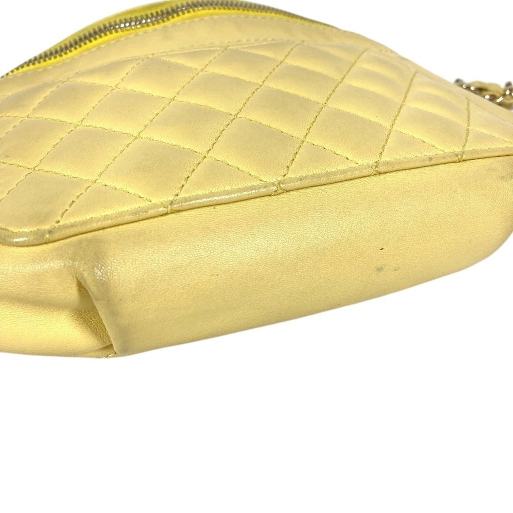 Chanel Matelasse Yellow Leather Sling Bag