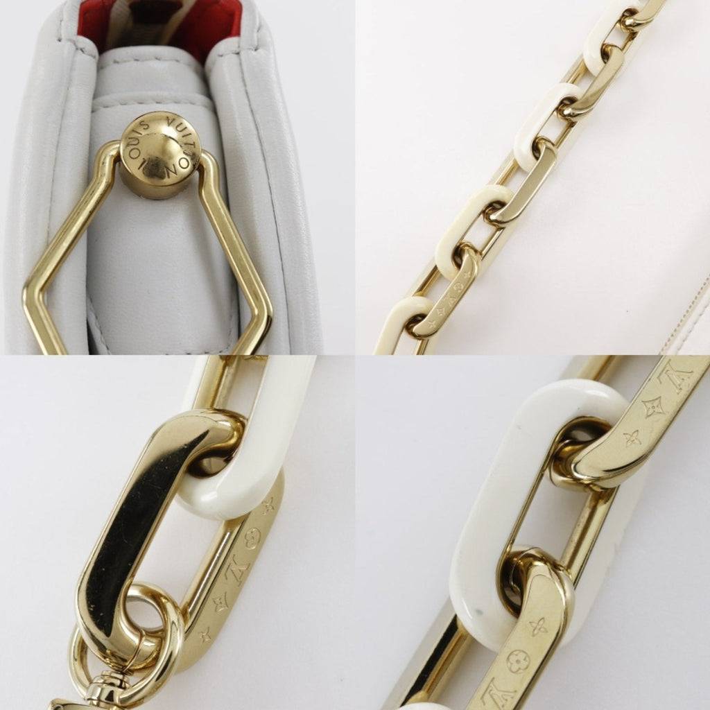 Louis Vuitton Navy Red Color White Leather Shoulder Bag