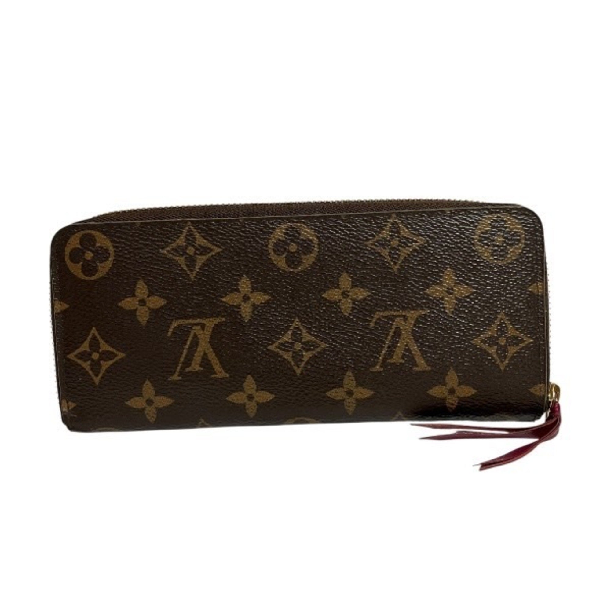 Louis Vuitton Brown Fuchsia Pink Monogram Long Wallet
