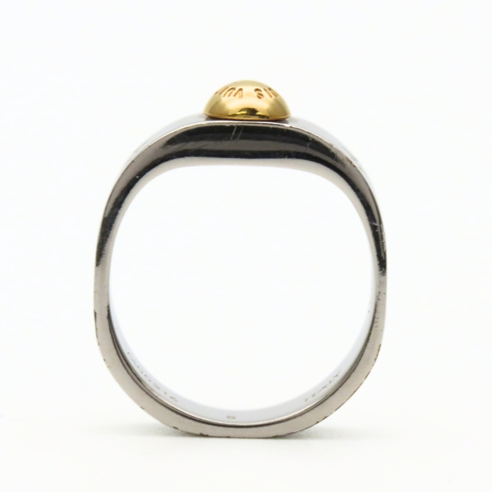 Louis Vuitton Silver Metal Band Ring