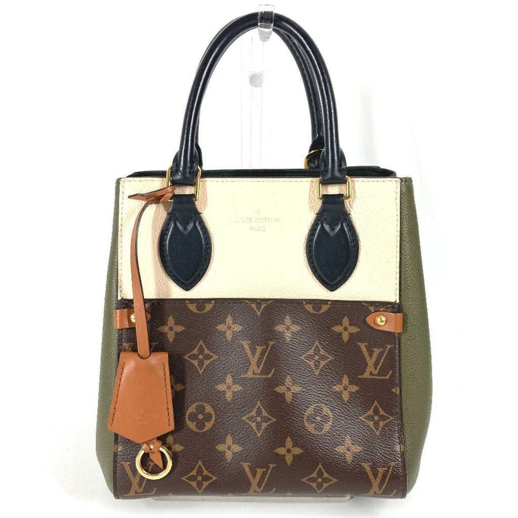 Louis Vuitton Brown Khaki Monogram White Monogram Handbag Tote Bag