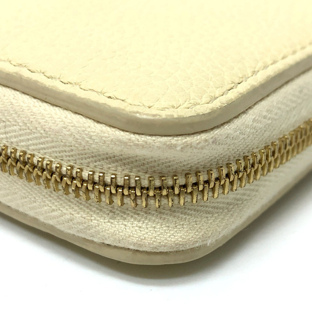 Celine Beige Leather Long Wallet (Bi-Fold)