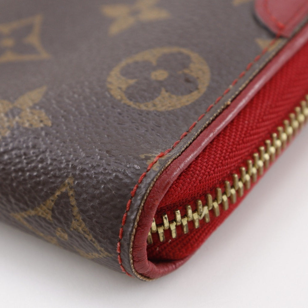 Louis Vuitton Monogram Brown Cerise Red Color Monogram Long Wallet