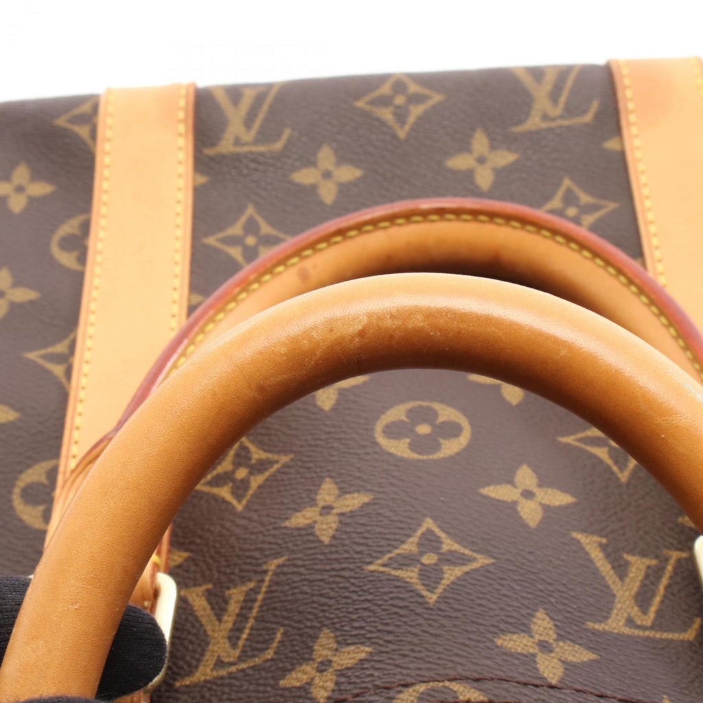 Louis Vuitton Brown Coated Canvas Leather Boston Bag