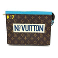 Louis Vuitton Blue Brown Monogram Clutch Bag Pochette