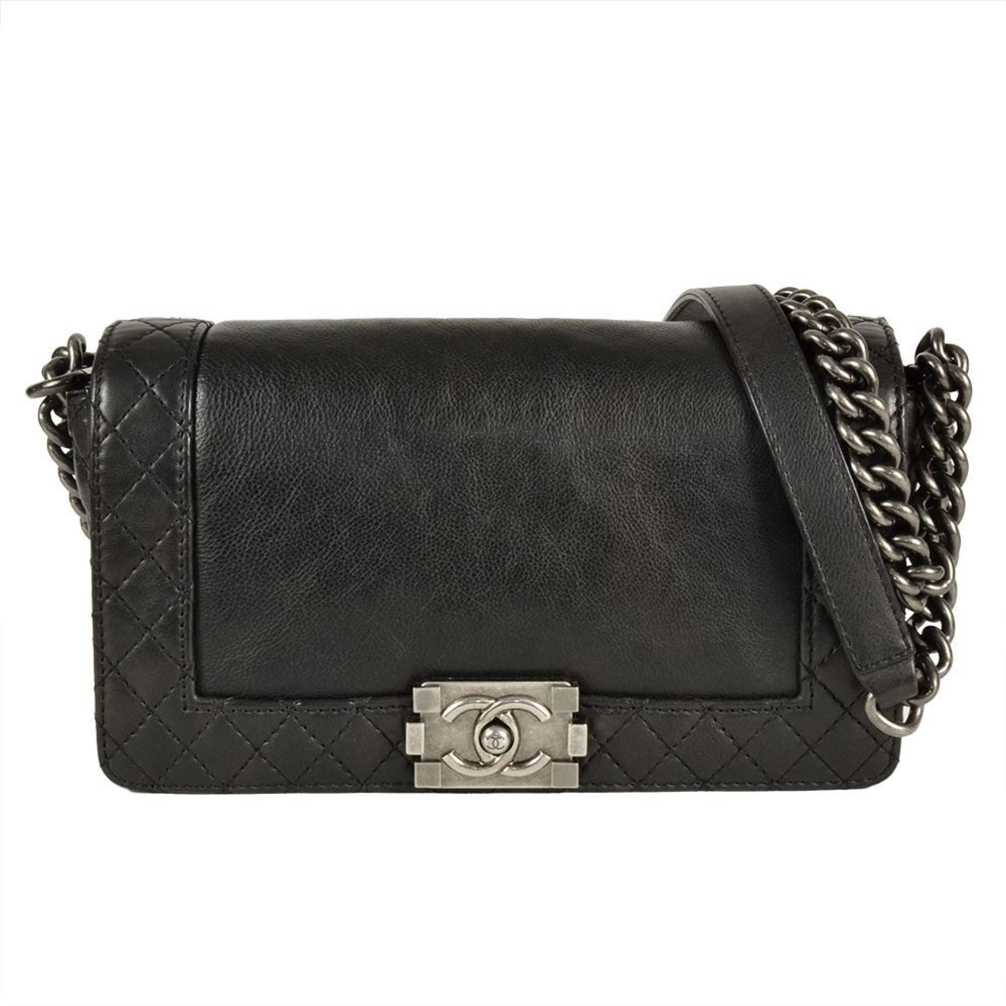 Chanel Black Leather Shoulder Bag