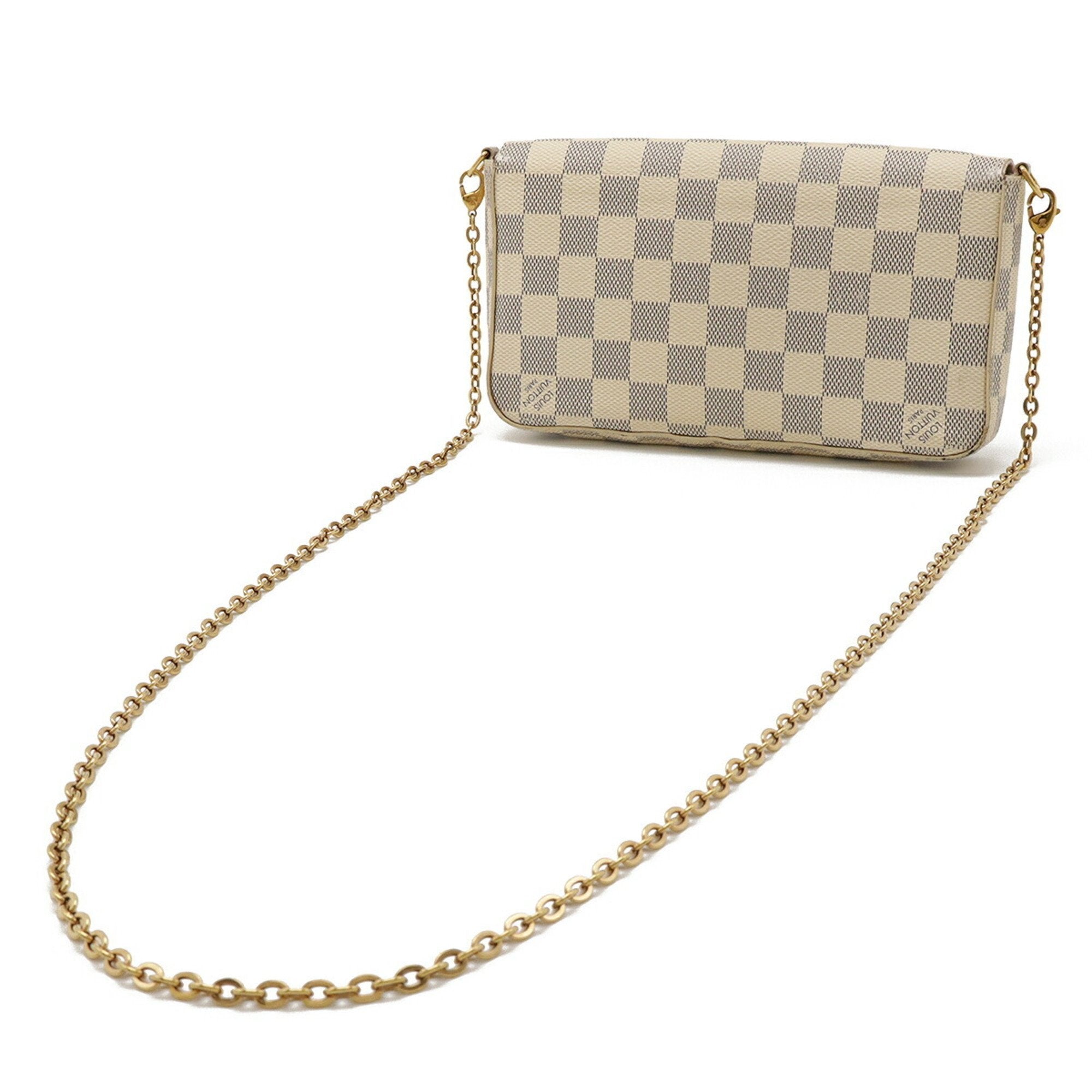 Louis Vuitton Damier Azur Ivory Damier Azur Clutch Bag Pochette Shoulder Bag