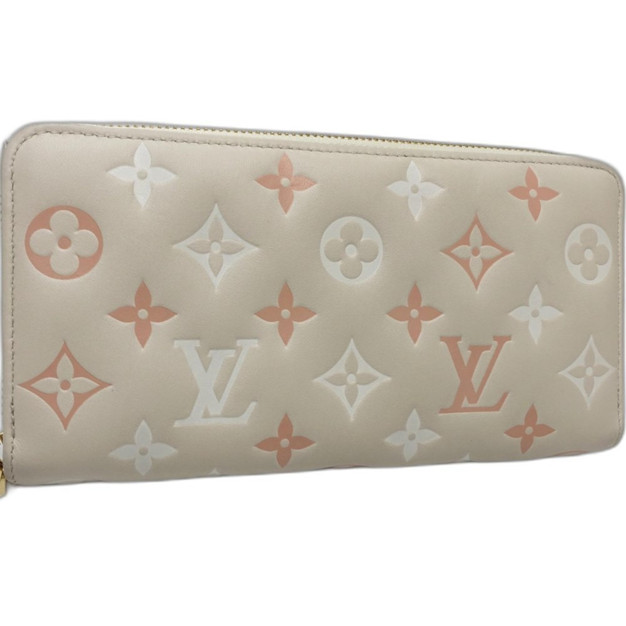 Louis Vuitton Cream Leather Long Wallet