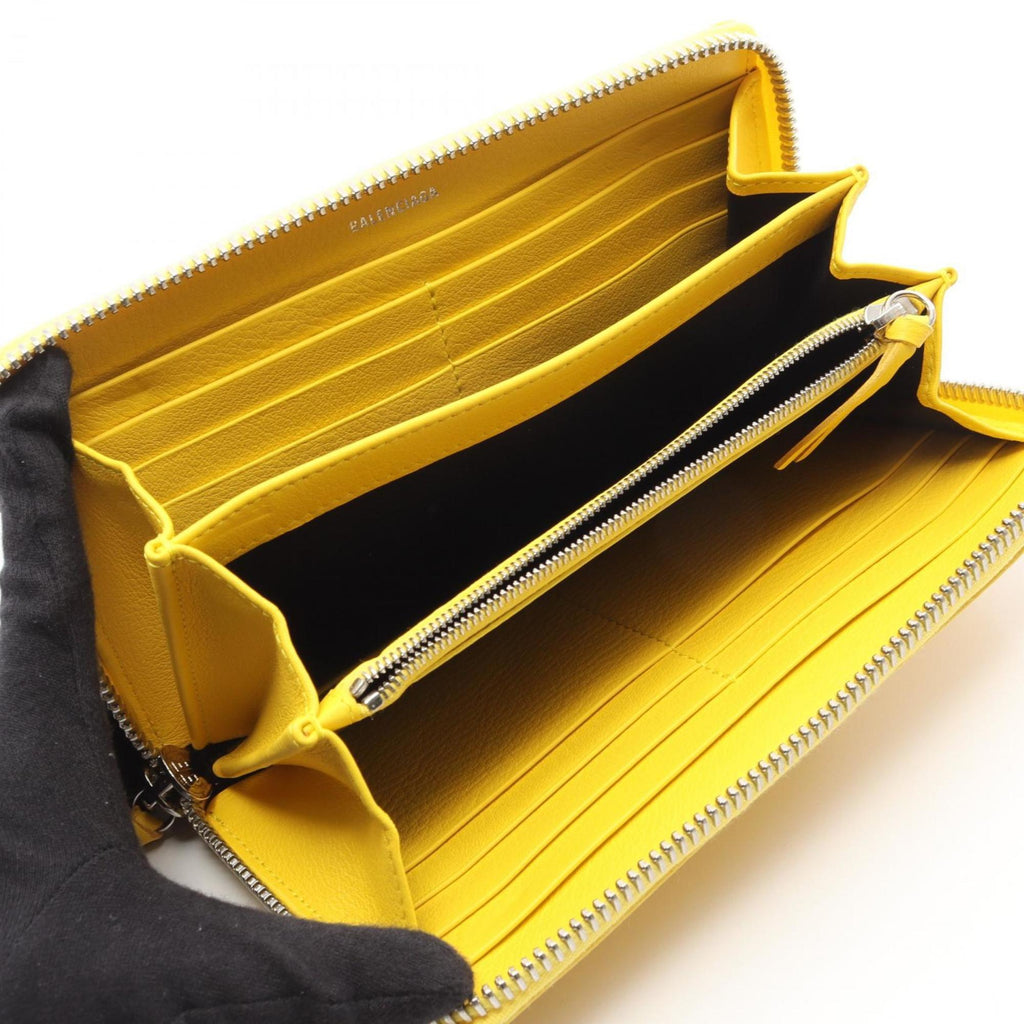 Balenciaga Yellow Leather Long Wallet (Bi-Fold)