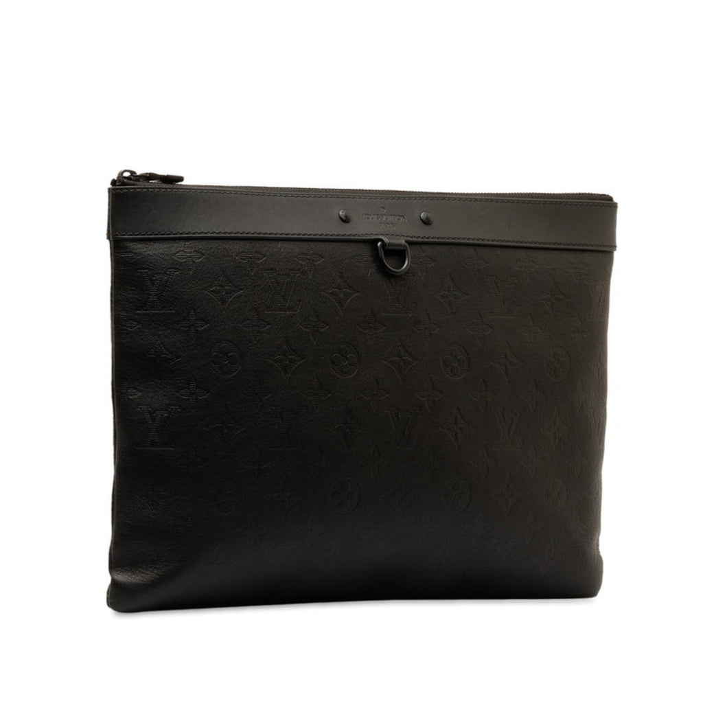 Louis Vuitton Black Leather Clutch Bag Pochette