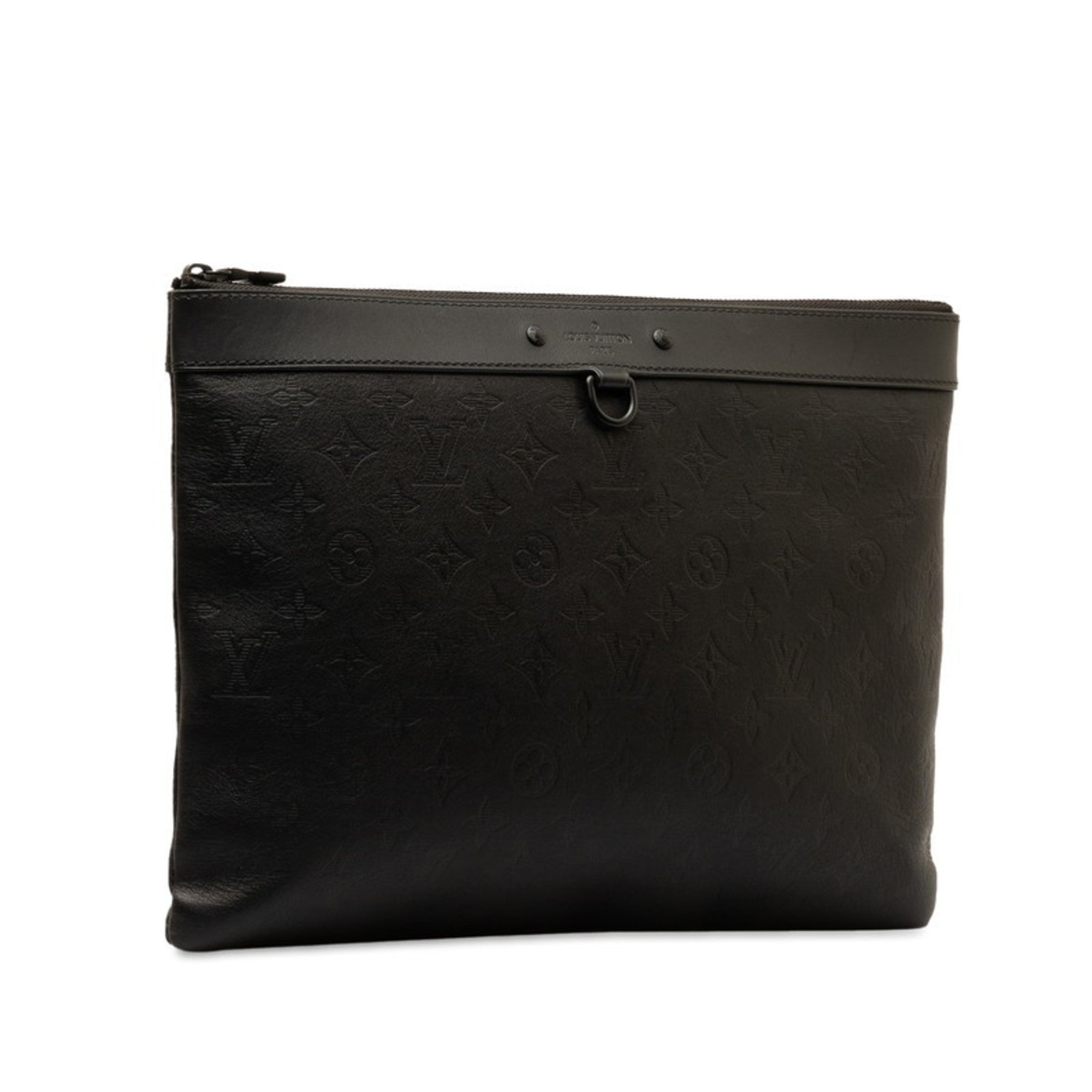 Louis Vuitton Black Leather Clutch Bag Pochette