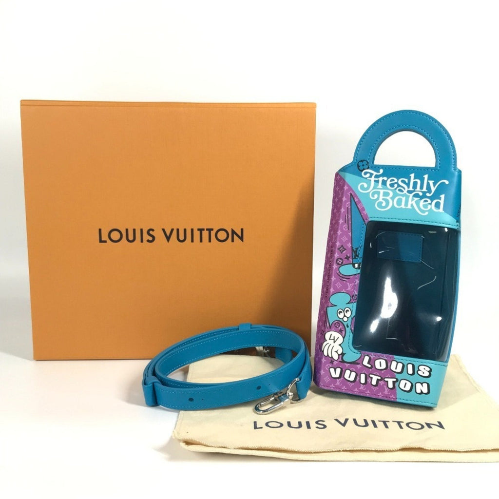 Louis Vuitton Blue Purple Leather Handbag Pochette Shoulder Bag