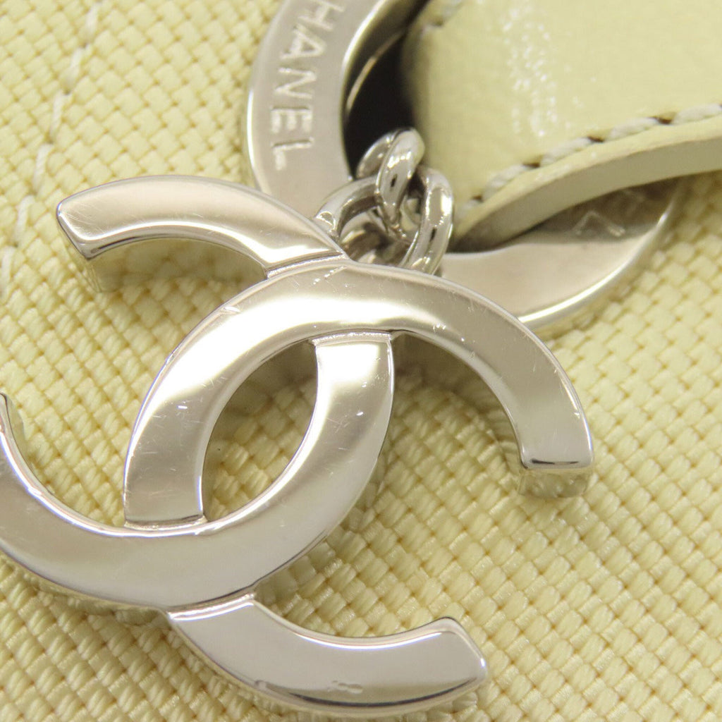 Chanel Silver White Leather Handbag