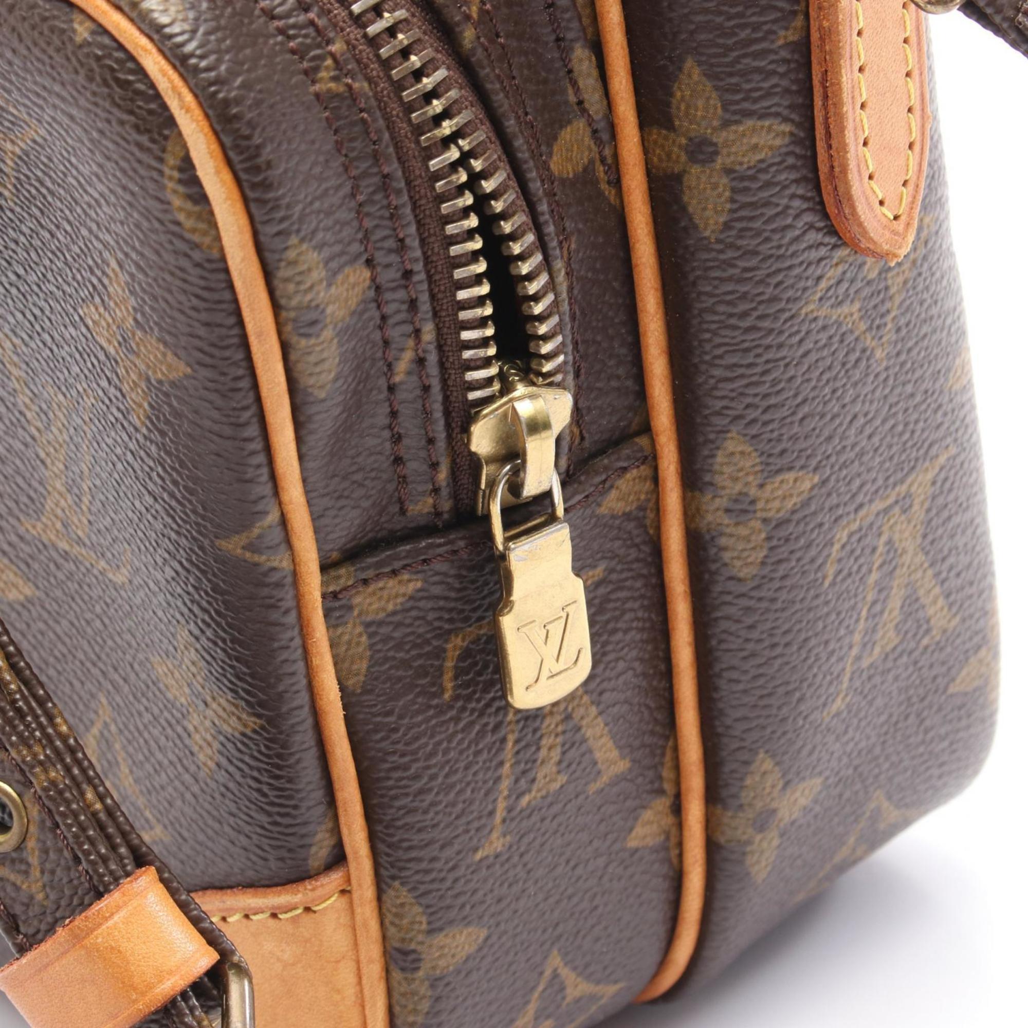 Louis Vuitton Monogram Brown Coated Canvas Leather Shoulder Bag