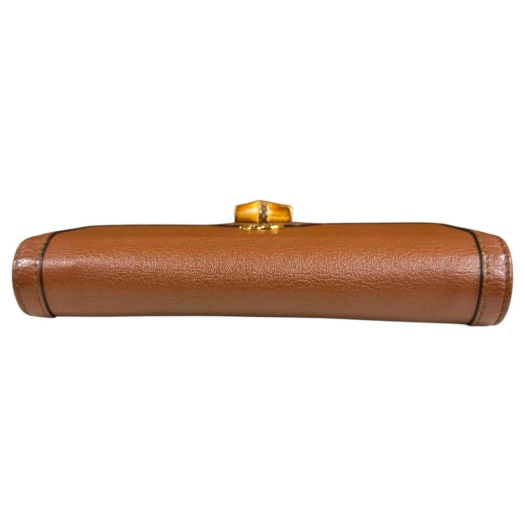 Gucci Brown Leather Chain/Shoulder Wallet (Pre-Owned)