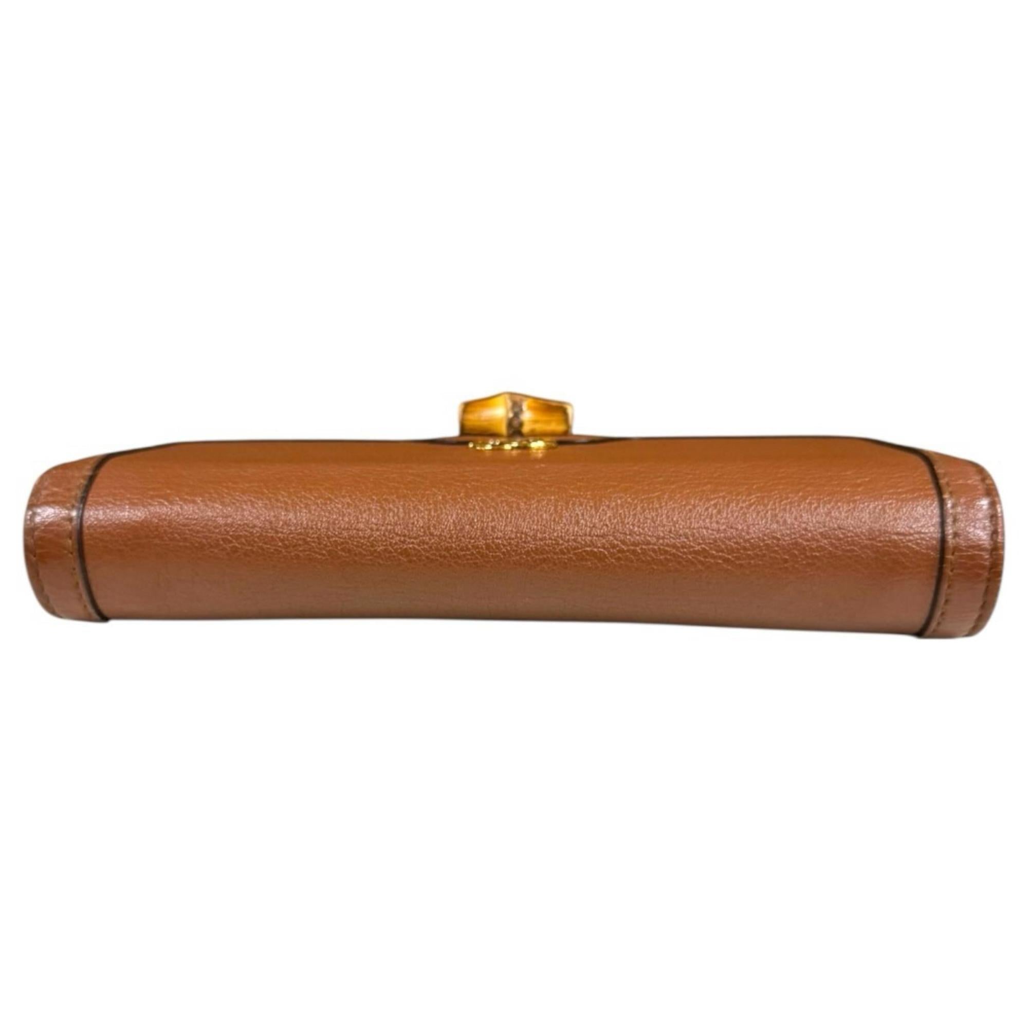 Gucci Brown Leather Chain/Shoulder Wallet (Pre-Owned)