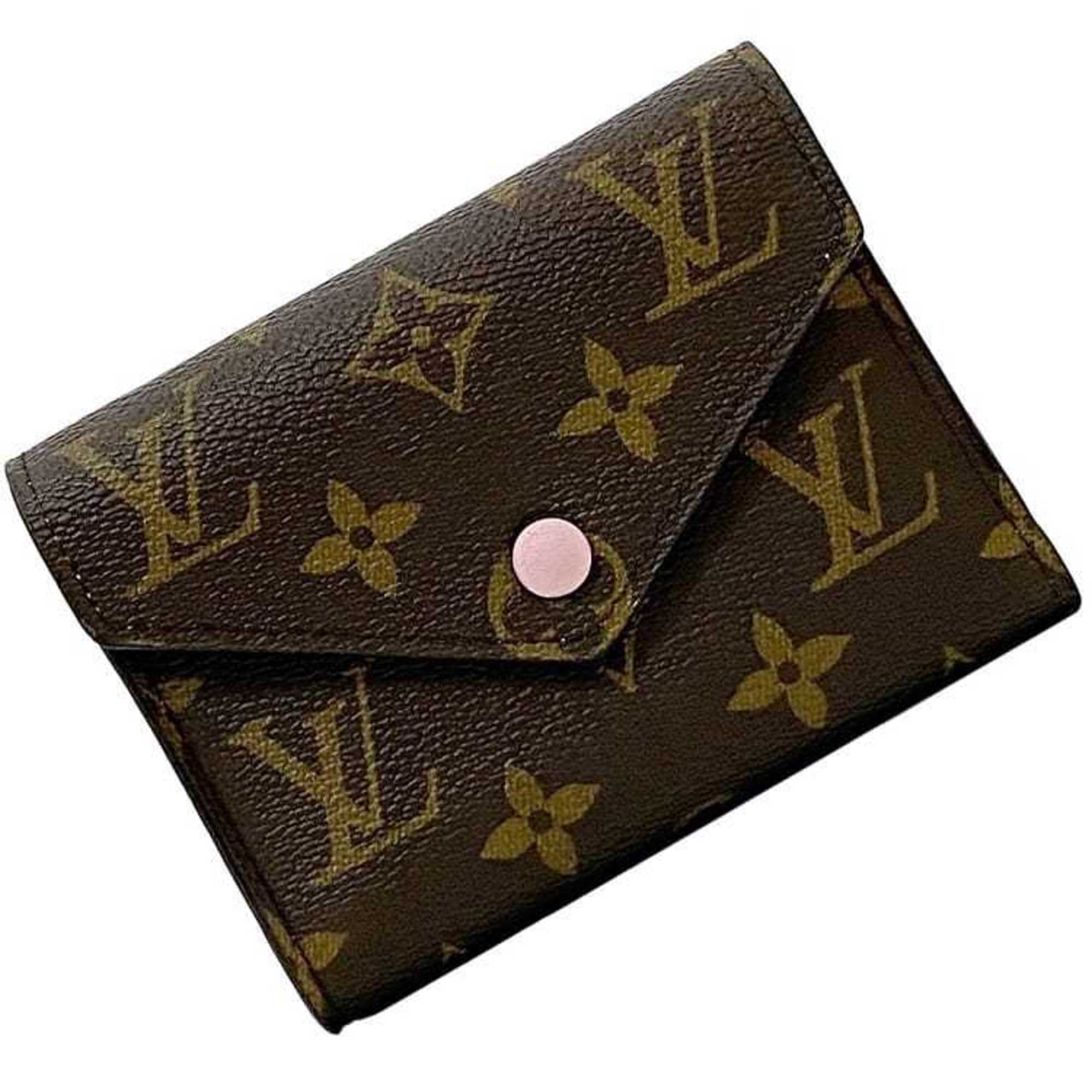 Louis Vuitton Brown Monogram Pink Rose Ballerine Monogram Wallet (Tri-Fold)