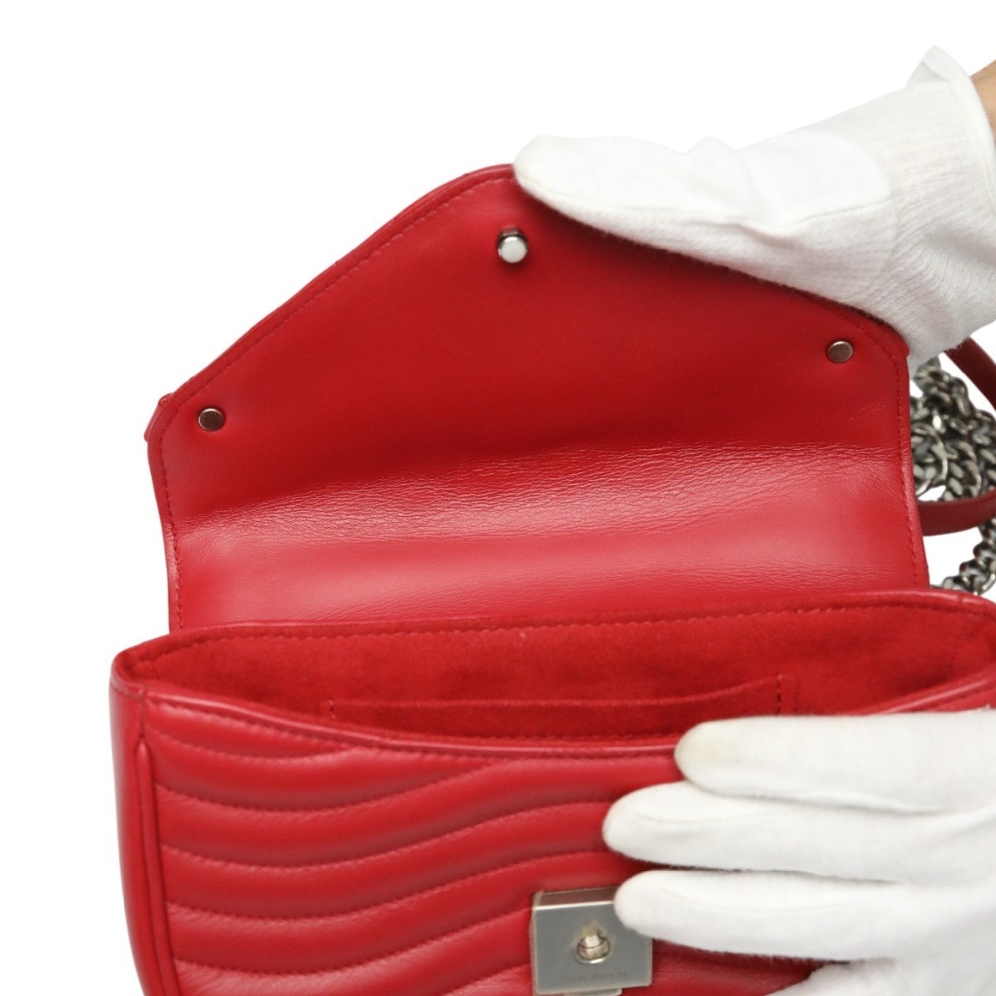 Louis Vuitton Red Color Leather Shoulder Bag