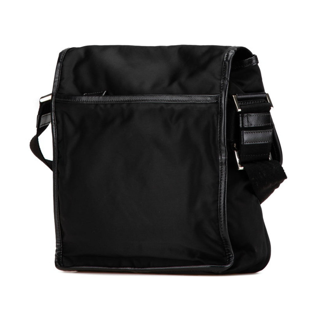 Prada Black Nylon Leather Shoulder Bag