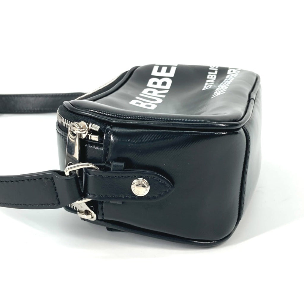 Burberry Black White Leather Shoulder Bag
