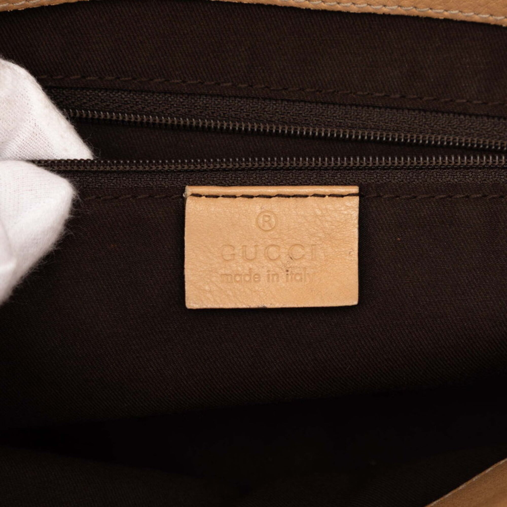 Gucci Brown Canvas Leather Handbag Shoulder Bag Tote Bag (Pre-Owned)