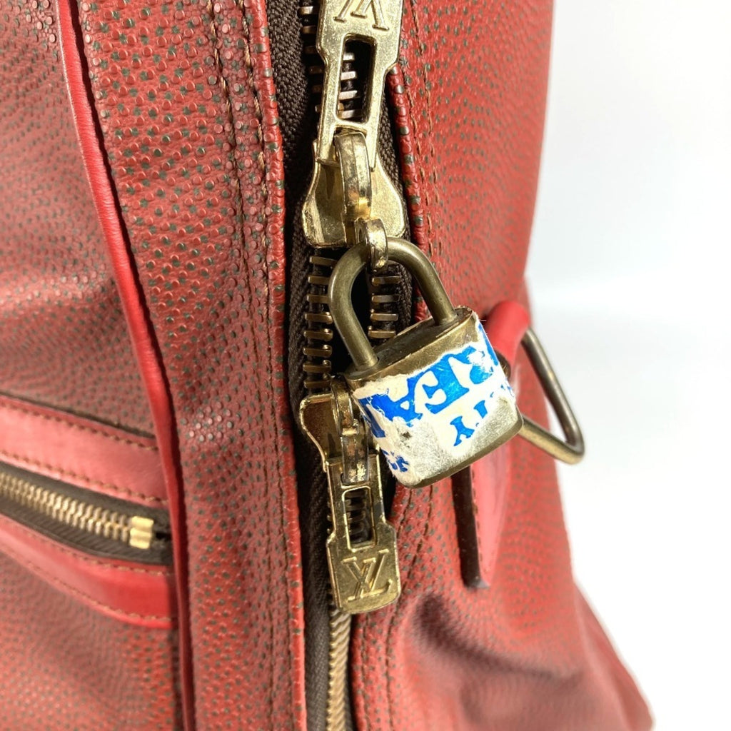 Louis Vuitton Red Color Leather Boston Bag Handbag Shoulder Bag