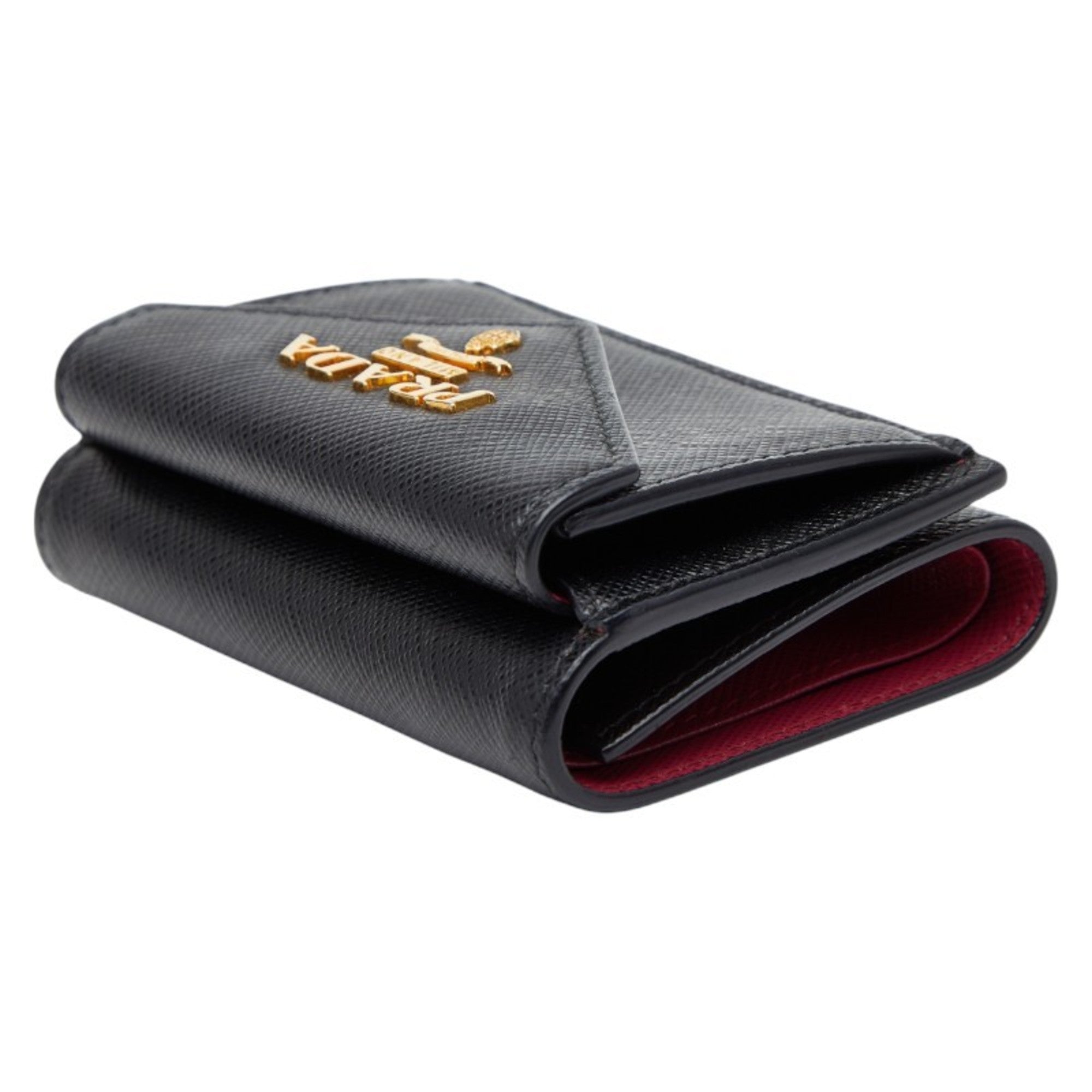 Prada Black Leather Wallet (Tri-Fold)