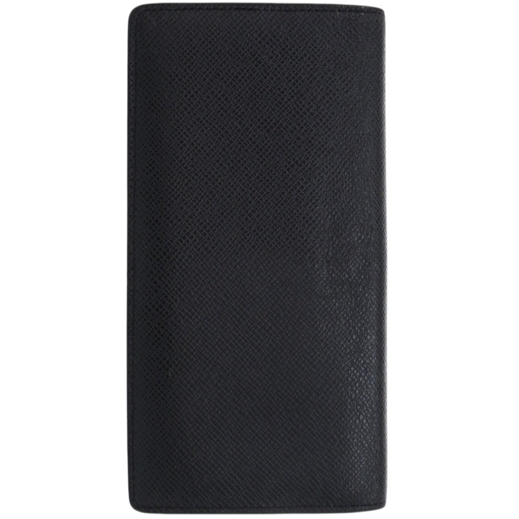 Louis Vuitton Black Noir Taiga Leather Leather Long Wallet
