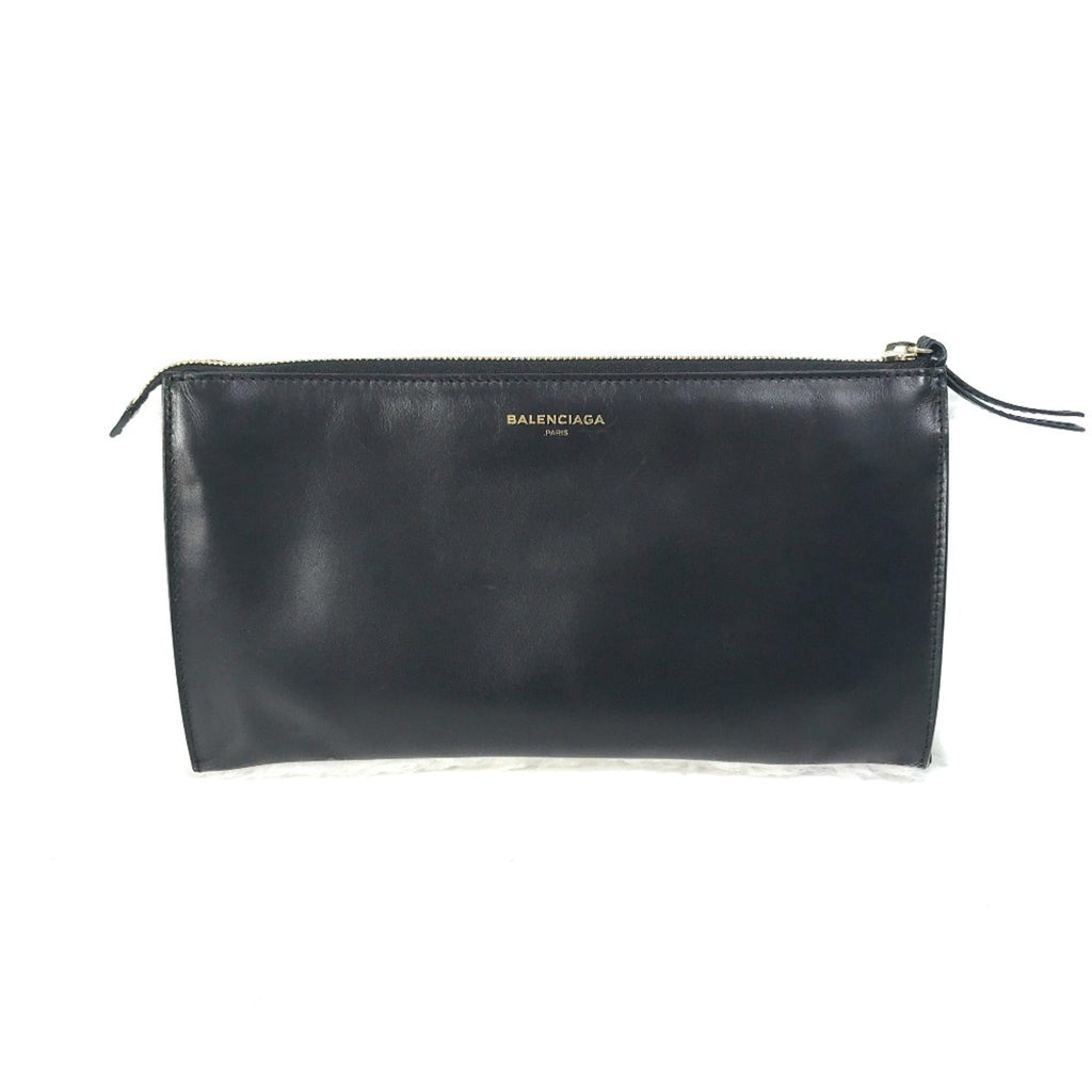 Balenciaga Black Leather Clutch