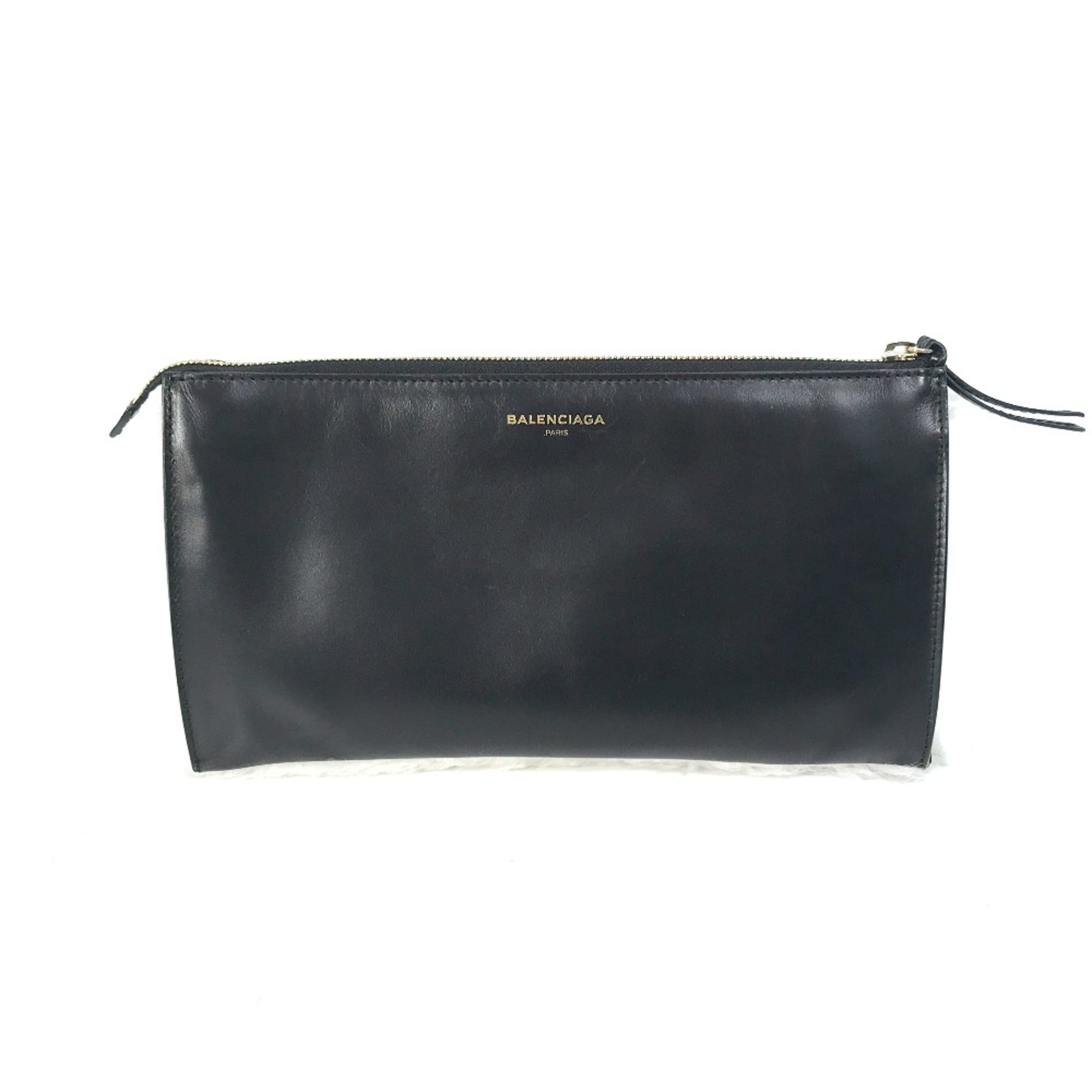 Balenciaga Black Leather Clutch