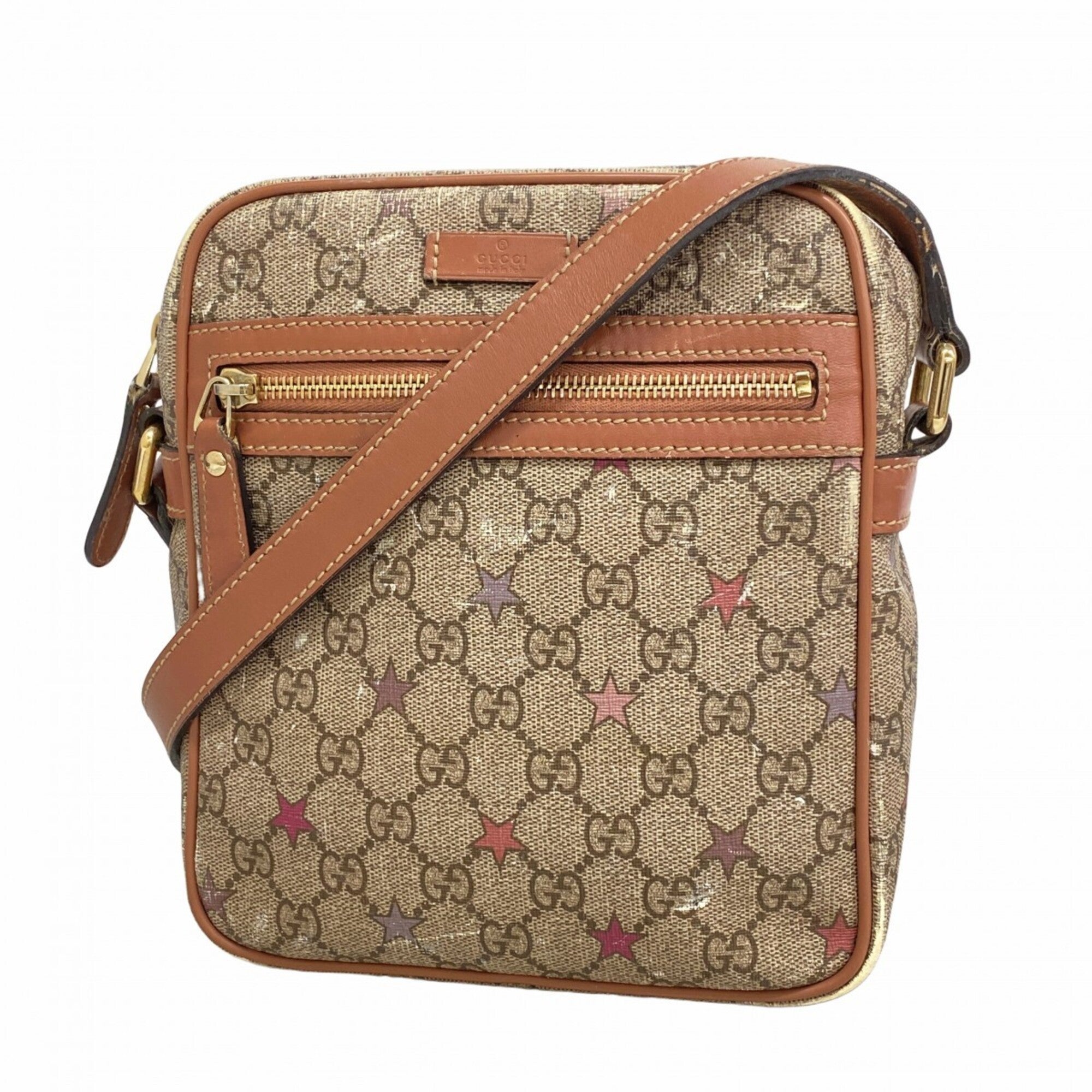 Gucci Brown Pink Pvc Shoulder Bag (Pre-Owned)