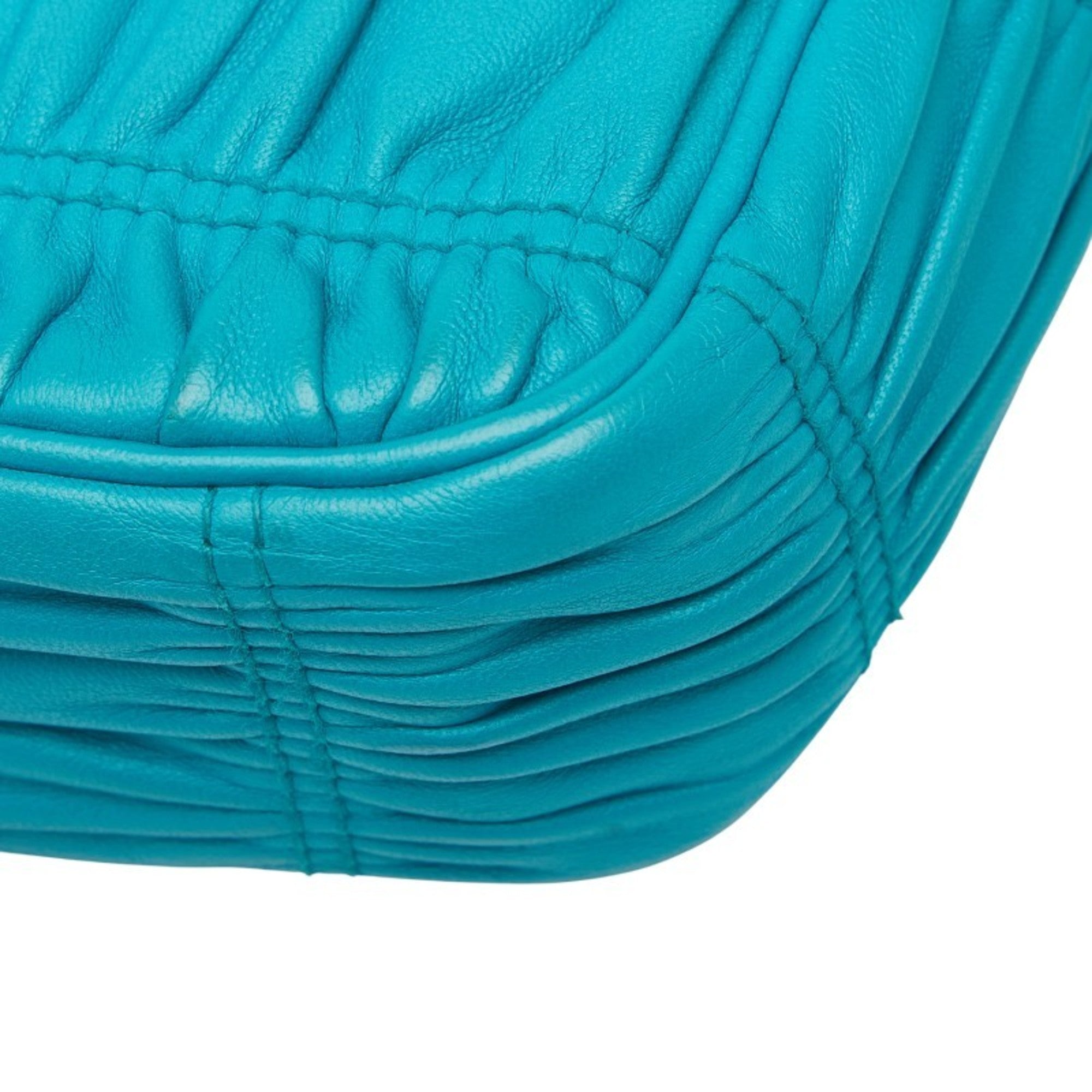 Prada Blue Leather Shoulder Bag