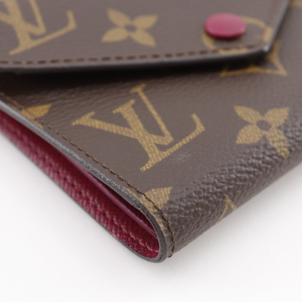 Louis Vuitton Brown Fuchsia Monogram Canvas Wallet (Tri-Fold)