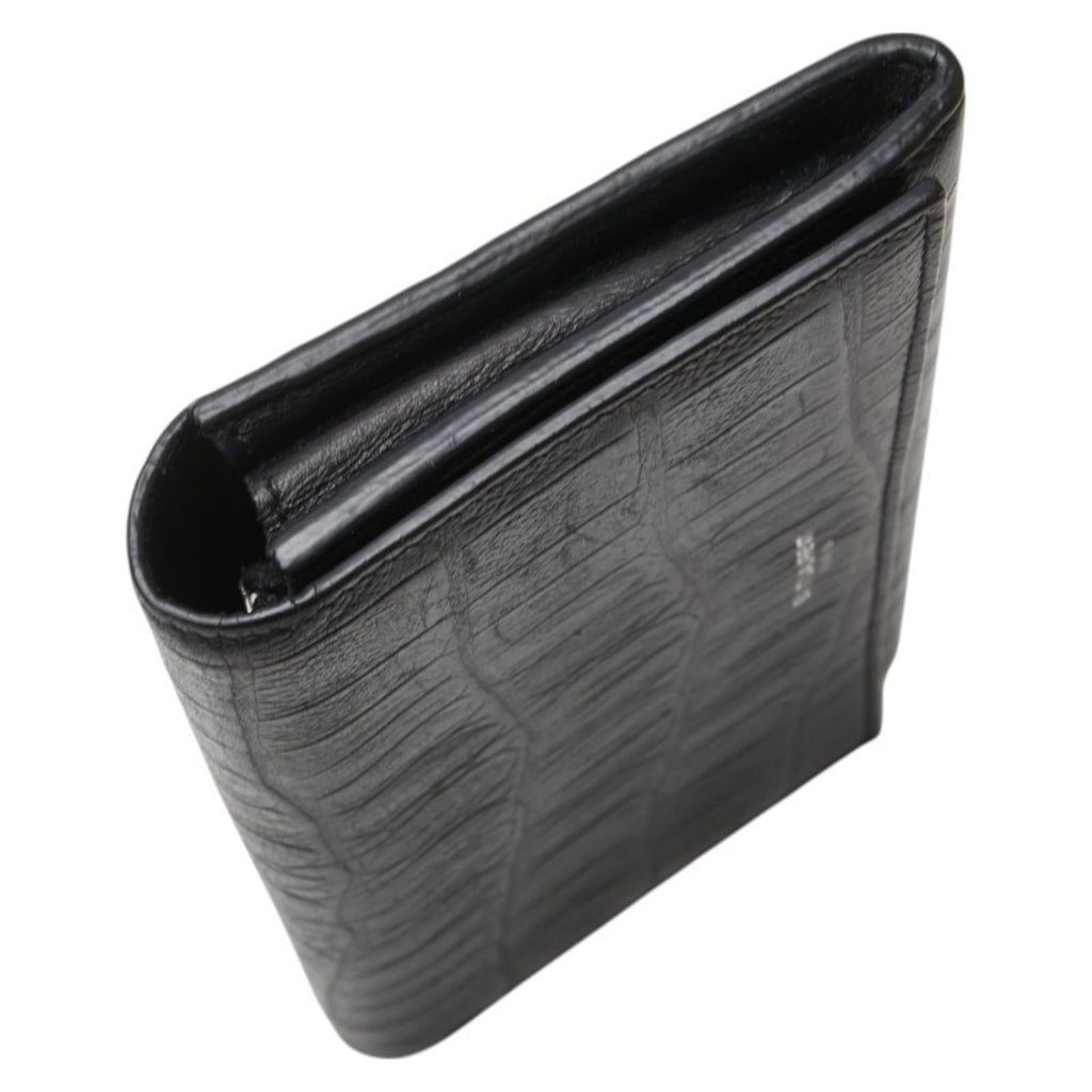 Saint Laurent Black Leather Long Wallet (Bi-Fold) (Pre-Owned)