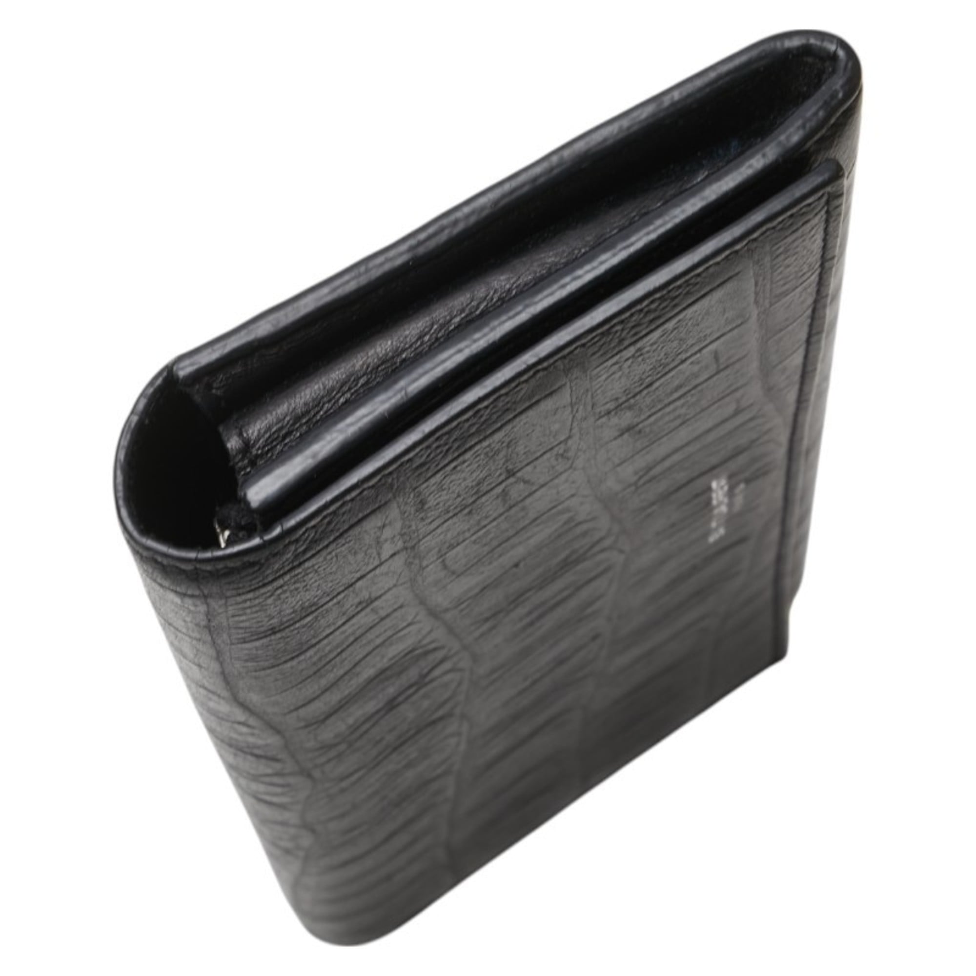 Saint Laurent Black Leather Long Wallet (Bi-Fold) (Pre-Owned)