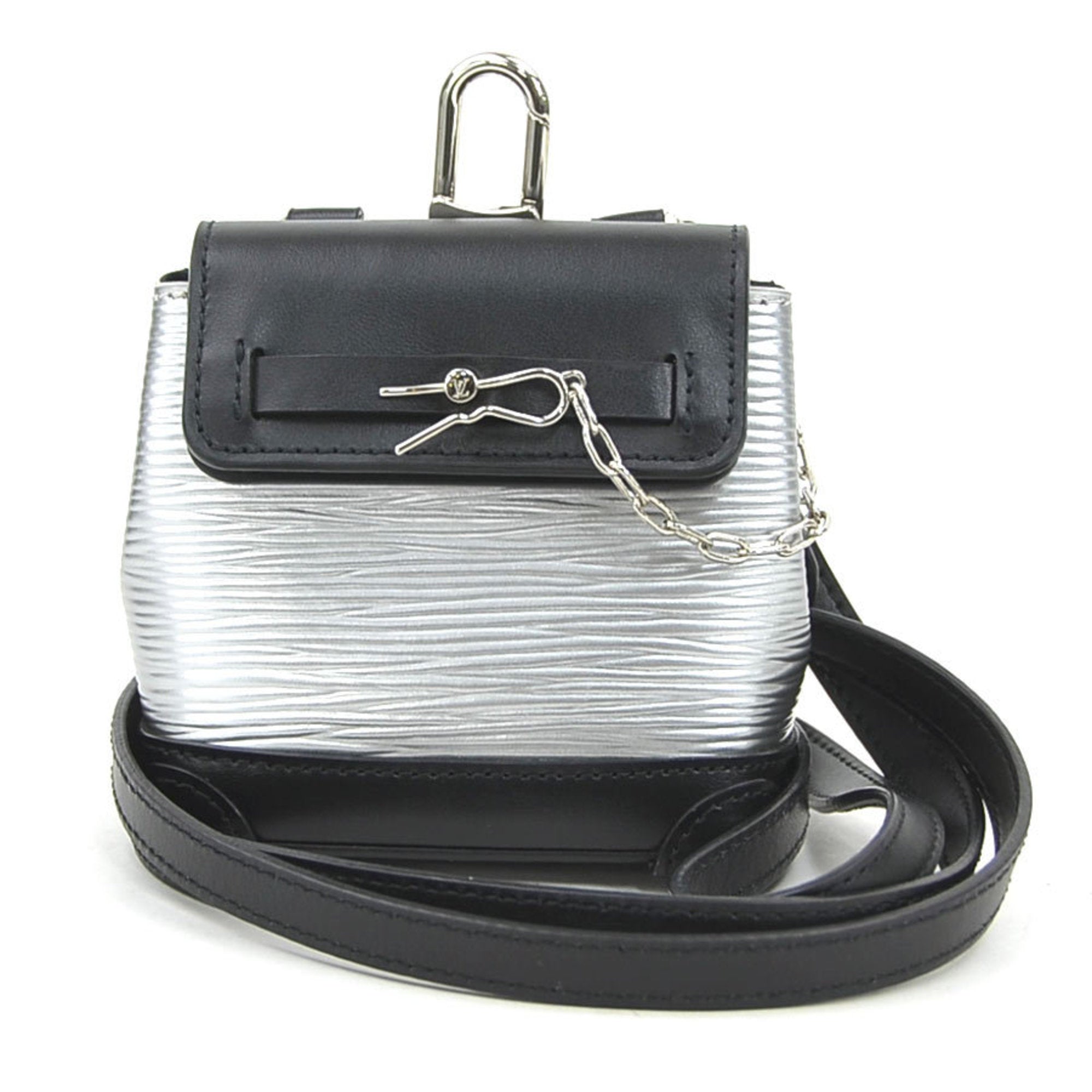 Louis Vuitton Black Silver Epi Leather Shoulder Bag