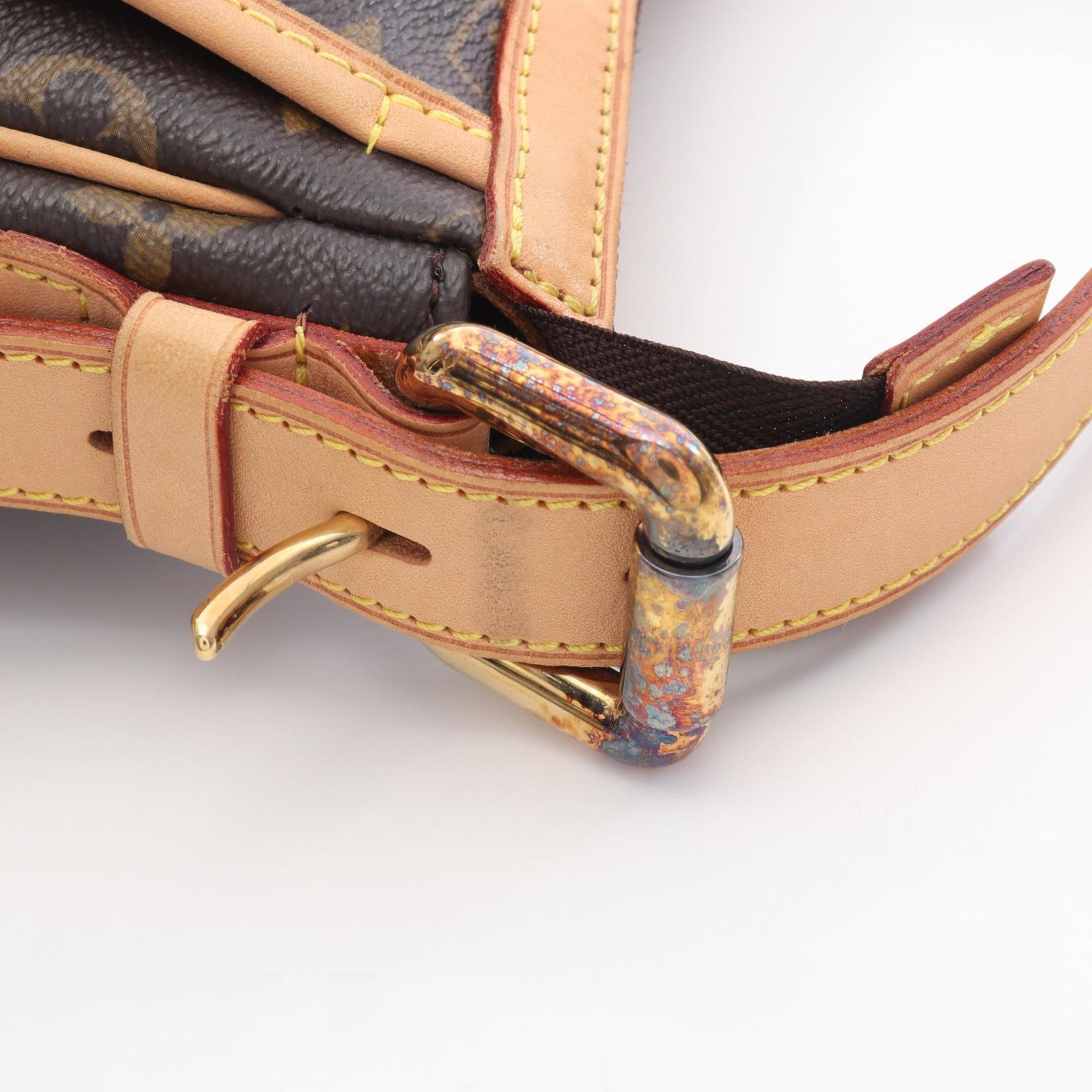 Louis Vuitton Brown Coated Canvas Leather Shoulder Bag