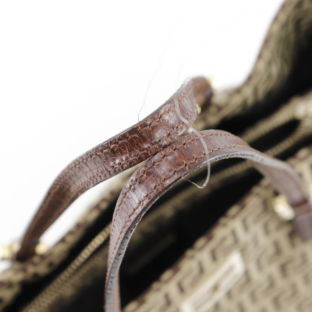 Fendi Brown Nylon Canvas Handbag